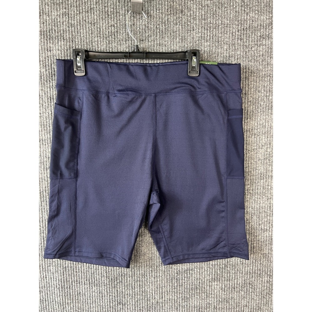 RAG Plus Navy High Rise Pocket Biker Shorts 3X Athleisure Activewear 9"